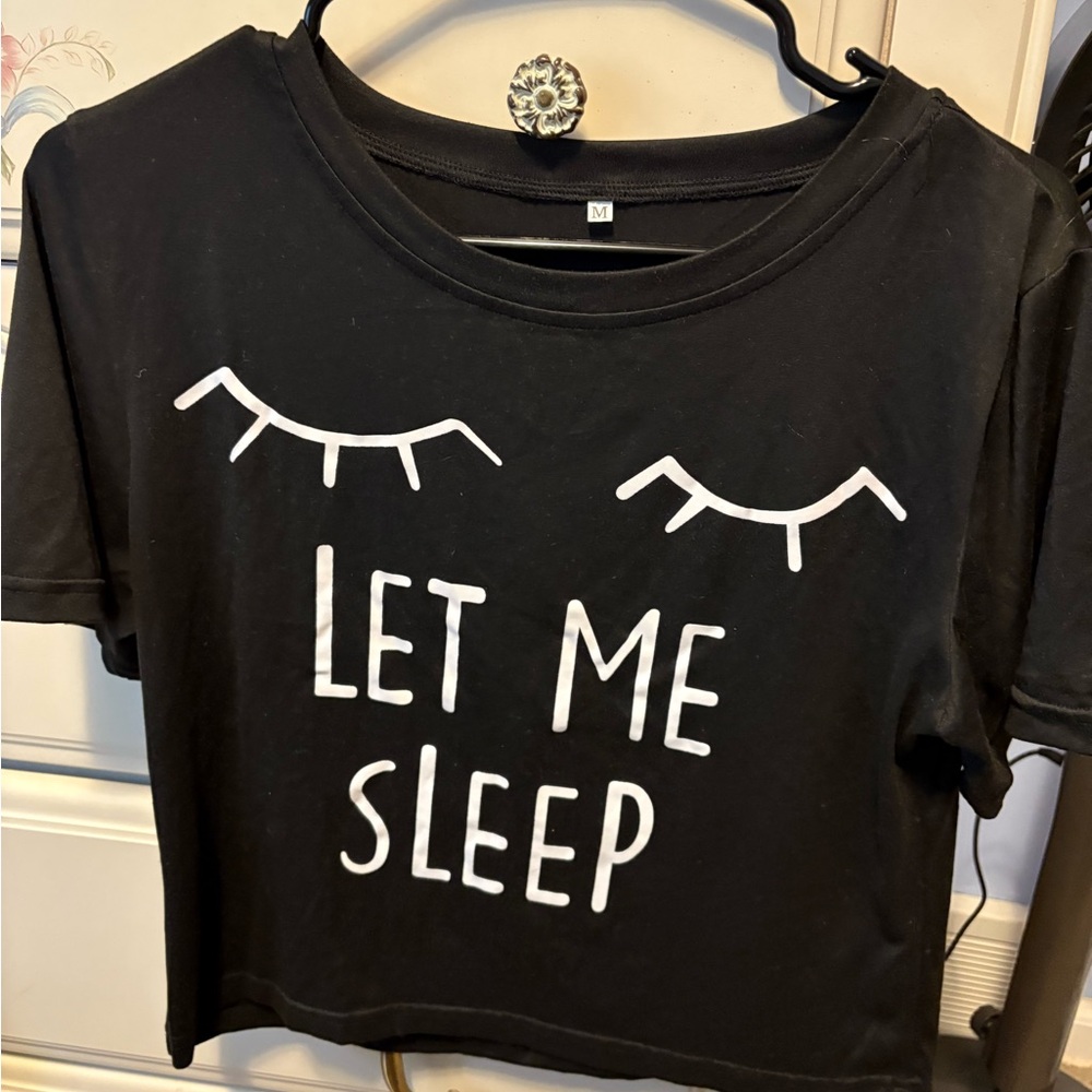 SHEIN Black and White Pajama Top with Minimalist Design